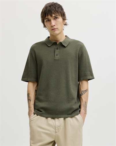 Jack & Jones - JJGeorge Knit Polo - Dusty Olive 